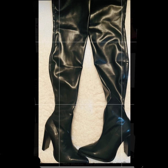 Chunky Heel Thigh High Boots ( size 10 will fit better if you wear 8 1/2) - Picture 4 of 4